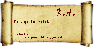 Knapp Arnolda névjegykártya
